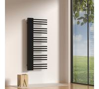 Radiateur sèche-serviettes 'Kviteseid' avec distance de raccordement de 50 mm Acier 120 x 50 cm Noir
