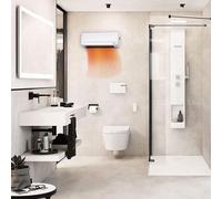 Radiateur sèche-serviettes - Split radiateur soufflant céramique - Résistance PTC - Idéal pour la salle de bains - 1000/2000 W - Blanc