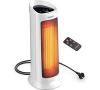 Radiateur soufflant céramique 2000W blanc 4 modes 15-40°C économique oscillation 120° minuteur télécommande chauffage d’appoint