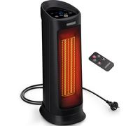 Radiateur soufflant céramique 2000W noir 4 modes 15-40°C économique oscillation 120° minuteur télécommande chauffage d’appoint
