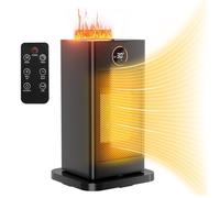 Radiateur Soufflant Céramique avec Humidificateur d'air, 1500W Chauffage Soufflant Electrique, Oscillant 90°, ECO, Minuterie 1-12H, Thermostat Réglable, silencieux, lumière, Chambre, Bureau