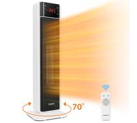 Radiateur Soufflant Chauffage d'appoint 2000W 4 Niveaux de Chauffage Oscillation 70° Portable Télécommande PTC Céramique Blanc