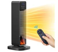 Radiateur Soufflant Électrique 2000W - Cheminée , Chauffage Rapide Télécommande avec Protection Contre Renversement et Surchauffe