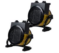 Radiateur soufflant en céramique, radiateur électrique, 2 niveaux, radiateurs orientables, thermostat réglable, poignée de transport, protection contre la surchauffe, LxlxH 24x13,5x25 cm, lot de 2
