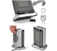 Radiateur soufflant Gris - 1500W - Thermostat réglable - Oscillation - Protection surchauffe et basculement
