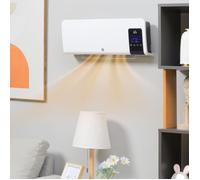 Radiateur soufflant mural chauffage céramique PTC - 1000 W / 2000 W oscillation minuterie avec télécommande blanc
