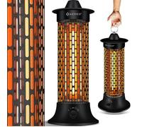 Chauffage infrarouge sur pied KESSER®, radiateur de 1 200 W, chauffage économe en énergie pour l'intérieur avec oscillation à 360°, chauffage infrarouge sur pied, chauffage électrique IP55, radiateur