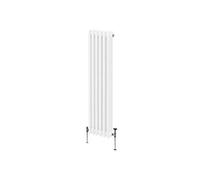 Radiateur Traditionnel à Triple Colonne 1500 x 292 mm, Chauffage Moderne Vertical en Acier au Carbone Blanc Brillant, Cuisine Salon Salle de Bain [Brosse, Attaches Murales & Supports INCLUS]
