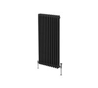 Radiateur Traditionnel à Triple Colonne 1800 x 562 mm, Chauffage Moderne Vertical en Acier au Carbone Noir Mat, Cuisine Salon Salle de Bain [Brosse, Attaches Murales & Supports INCLUS]