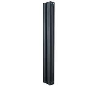 Radiateur Traditionnel à 4 Colonnes 1800 x 290 mm en Acier Carbone Gris Anthracite Chauffage Central Verticale Monté Sur Mur [Brosse de Nettoyage & Supports INCLUSES]