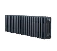 Radiateur Traditionnel à 4 Colonnes 300 x 1010 mm en Acier Carbone Gris Anthracite Chauffage Central Horizontale Monté Sur Mur [Brosse de Nettoyage & Supports INCLUSES]