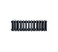 Radiateur Traditionnel à 4 Colonnes 300 x 1010 mm en Acier Carbone Gris Anthracite Chauffage Central Horizontale Monté Sur Mur [Brosse de Nettoyage & Supports INCLUSES]