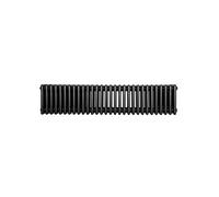 Radiateur Traditionnel à 4 Colonnes 300 x 1370 mm en Acier Carbone Noir Chauffage Central Horizontale Monté Sur Mur [Brosse de Nettoyage & Supports INCLUSES]
