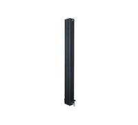 Radiateur Traditionnel à 4 Colonnes & Vannes 1800 x 200 mm en Acier Anthracite