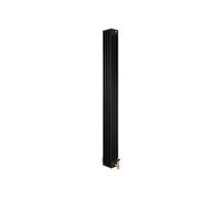 Radiateur Traditionnel à 4 Colonnes & Vannes 1800 x 200 mm en Acier Noir