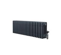 Radiateur Traditionnel à 4 Colonnes & Vannes 300 x 1010 mm en Acier Anthracite