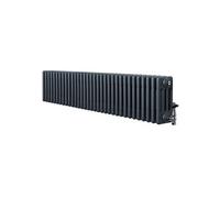 Radiateur Traditionnel à 4 Colonnes & Vannes 300 x 1505 mm en Acier Anthracite