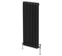 Radiateur Traditionnel à Triple Colonne 1800 x 472 mm, Chauffage Moderne Vertical en Acier au Carbone Noir Mat, Cuisine Salon Salle de Bain [Brosse, Attaches Murales & Supports INCLUS]