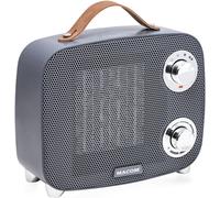 Radiateur ventilateur céramique compact, 1500 W, thermostat d'ambiance, sélecteur de température, protection contre le basculement, design économe en espace