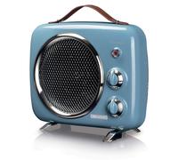Radiateur ventilé vintage, 2000 W, fonction air froid/air chaud, thermostat, couleur verte