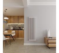 Radiateur vertical à 2 colonnes en fonte style chauffage central anthracite/gris 1500 x 470 mm parfait pour cuisine, salon, salle de bain