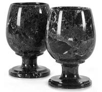 Radicaln Lot de 2 verres à vin en marbre faits main, pour champagne et shots de tequila, pour petits rassemblements et décoration intérieure