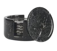 Radicaln Lot de 6 sous-Verres en marbre Noir, 8,9 cm, Faits à la Main, pour Accessoires de Cuisine, Dessous de Verre de Voiture, Boissons