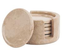 Radicaln Lot de 6 sous-Verres Ronds en marbre de 8,9 cm avec Support pour Boissons, pour Table et Table Basse, idéal pour la décoration intérieure, Cadeaux de Pendaison de crémaillère