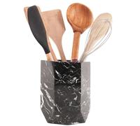 Radicaln Porte-ustensiles en marbre noir de 16,5 cm, ensemble de spatules pour comptoir de cuisine, pot d'ustensiles de cuisine, organisateur idéal pour ustensiles de cuisine et porte-cuillère
