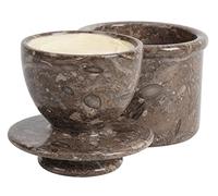 Radicaln Pot à beurre en marbre blanc fait à la main pour comptoir de cuisine, pot à beurre idéal pour comptoir avec eau et beurre pour la cuisine, 10,8 cm (Oceanic, Standard)