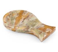Radicaln Repose-cuillère en marbre vert onyx pour spatule, louche, fourchette, repose-ustensiles - Repose-cuillère sans céramique et sans cuivre - Support de cuillère pour comptoir de cuisine
