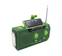 Radio à énergie solaire | Radio météo avec manivelle,Lampe de poche haut-parleur à piles pour panne de courant d'urgence Camping Randonnée en plein air