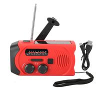 Radio météo NOAA à manivelle, alimentée à l'énergie solaire, avec chargeur USB, lampe torche LED, alarme SOS et dispositif d'alerte météo.
