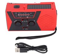 Radio météo portable à manivelle d'urgence, alimentée par une batterie de 2000 mAh, avec lampe torche LED, lampe de lecture, alarme SOS et radio