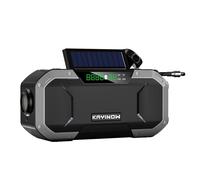 Radio météo portable AM/FM avec manivelle, haut-parleur Bluetooth étanche, alarme météo NOAA améliorée et batterie externe 5000 mAh, idéale