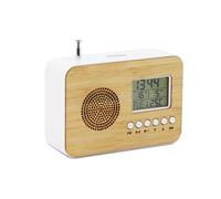Radio Mooov Réveil Bamboo de voyage avec fonction radio FM, date et température intérieure alarm