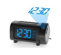 Radio Réveil à Projection 180° avec alarme noir AQ0251
