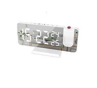 Radio Réveil à Projection 180° Plafond et Double Alarmes blanc AQ0257