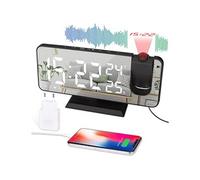 Radio Réveil à Projection 180° Plafond et Double Alarmes noir AQ0259