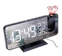 Radio-réveil à Projection YOUKUKE Surface de Miroir numérique LED - Noir Noir G