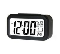 Radio Réveil,LCD Horloge Digitale Réveil,Réveil De Voyage avec Température Date Snooze,Horloge Numérique sans Tic-Tac,pour Chambre