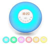 Radio-Réveil LED, réveil lumineux 7 couleurs, simulation lever/ coucher du soleil, 230V
