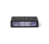 Lexon Réveil Flip Classic – lumineux réversible, écran LCD, lumière tactile, snooze, USB‑C – Noir