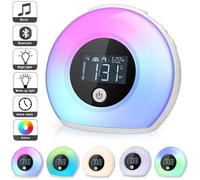 Radio Réveil Matin avec Effets Lumineux 2019 Amélioré Lampe de Chevet avec 3 Nature Sounds and 5 Color Light for Children Bedrooms