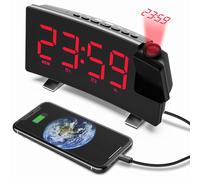 Radio-réveil numérique avec écran LED de 8 pouces et projecteur