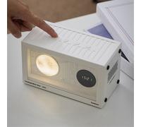 Radio-Réveil Planet de Chevet avec Chargeur USB, Haut-Parleur Bluetooth, Noir