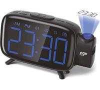 Radio Réveil Projection Heure CGV CR-P10, Double Alarme, Gros Boutons, Facile d'Utilisation, FM, Ecran LED, Minuterie Sommeil