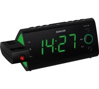Radio-réveil SENCOR SRC 330 GN, Écran LED 1.2" Vert, Tuner FM, Projection Heure, Double Alarme, Noir