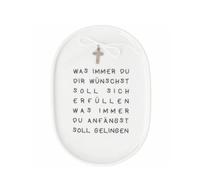 Räder Assiette en porcelaine « Was immer du dir wünscht » - Collection Glaubensfreude - Petite assiette avec inscription en allemand « Was immer du dir wünscht »