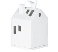 Räder Maison lumineuse Colombe de la paix - Roues - 7,3 x 7,3 x 12 cm - Porcelaine blanche non émaillée - Accessoire de décoration pour fêtes